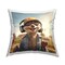 Fox Jamming with Headphones Design by Jim Baldwin Throw Pillow